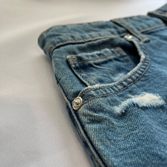 NWT FRANK & OAK DISTRESSED DENIM MINI SKIRT - 29 - Picture 6 of 9